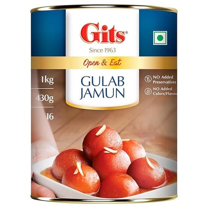 Open & Eat Gulab Jamun by Gits 1 KG