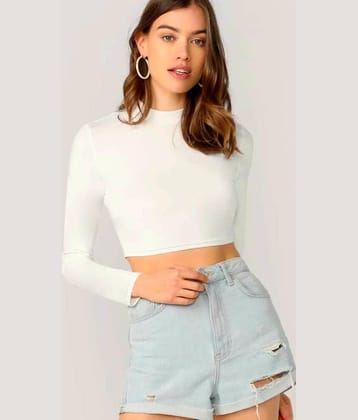 Dream Beauty Fashion Women's Polyester Crop Top ( Off White )