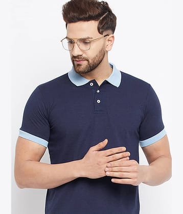 The Million Club Pack of 1 Cotton Blend Regular Fit Solid Half Sleeves Men's Polo T Shirt ( Navy )