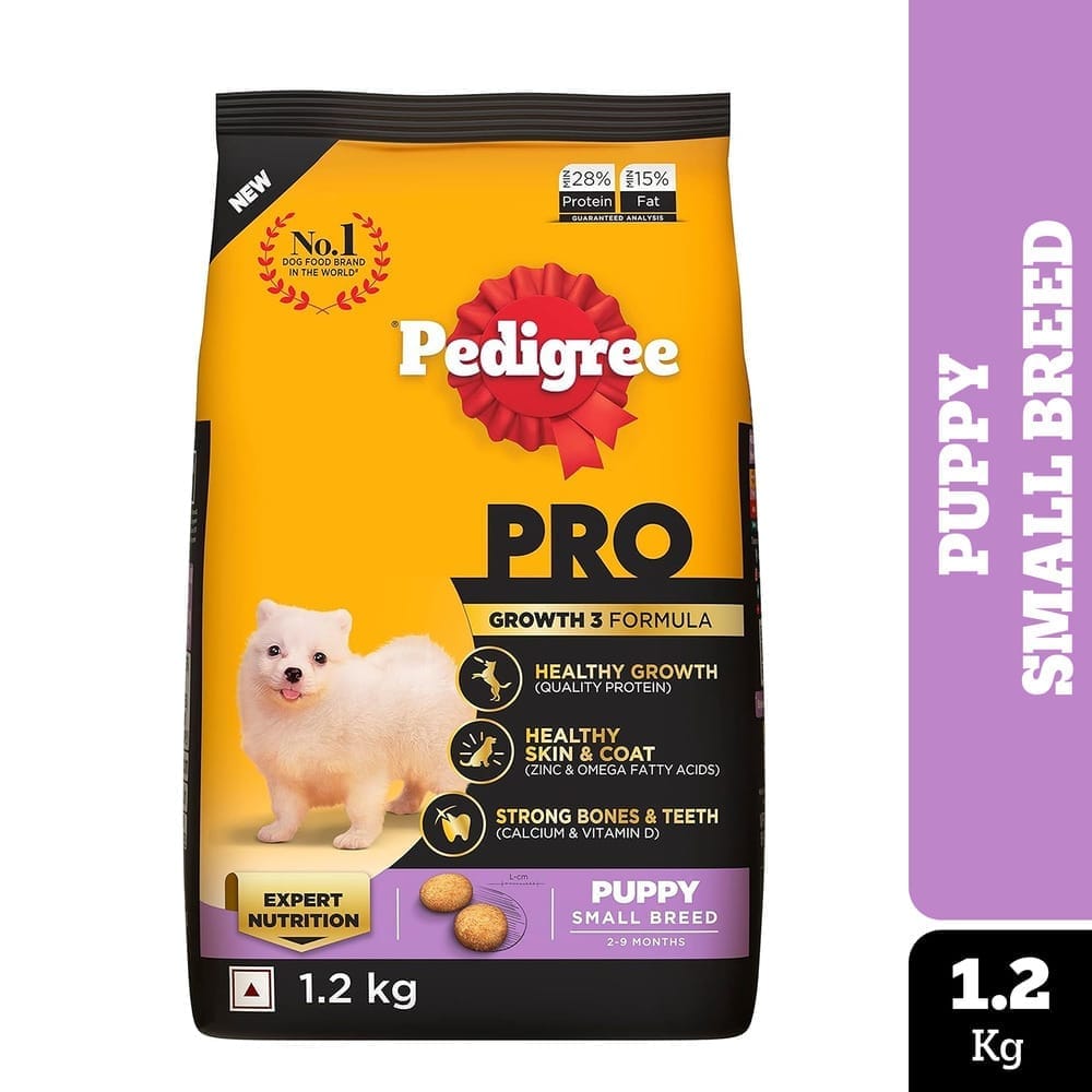 Pedigree PRO Puppy (2 to 9 Months) Small Breed Dry Dog Food 1.2kg