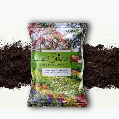 Divine Tree Supergrow Cow Dung Soil Manure for Plants | Organic Cow Dung Cake Fertilizer for Outdoor & Indoor Plants | Best for Plant Growth, Improves Soil Structure & Root System (10kg)