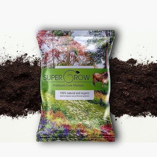 Divine Tree Supergrow Cow Dung Soil Manure for Plants | Organic Cow Dung Cake Fertilizer for Outdoor & Indoor Plants | Best for Plant Growth, Improves Soil Structure & Root System (5kg)