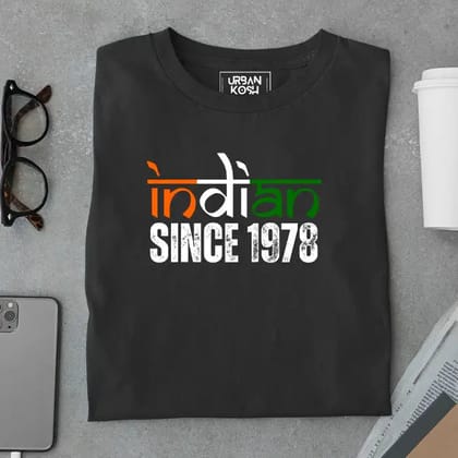 Indian Since 1978 Republic Day Special Premium Unisex Birthday T-shirt-Black / S