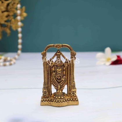 Brass Lord Tirupati Balaji - 3.2 Inch Height Brass Lord Tirupati Balaji - 3.2 Inch Height