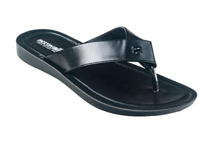 Aerowalk Gents Black Chappal PU-Black/S. Blue / 7