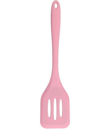 Baskety Silicone Slotted Nonstick Heat Resistant Spatula ( Pack of 1,Pink )
