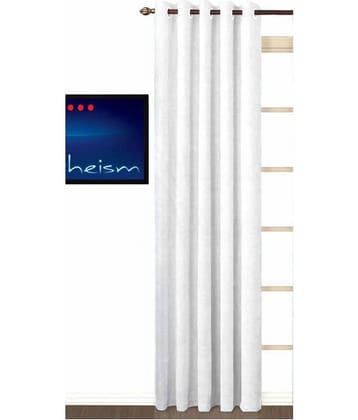 N2C Home Solid Semi-Transparent Eyelet Curtain 9 ft ( Pack of 1 ) - White