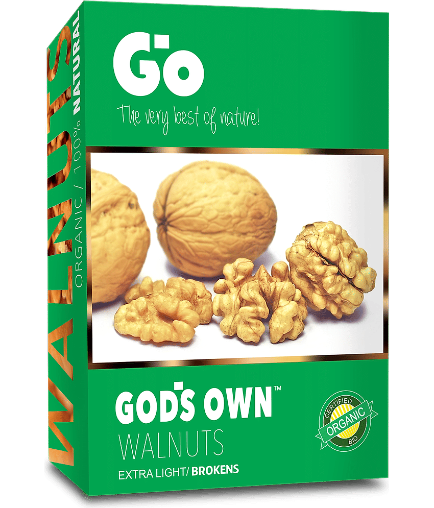 Go Organic Extra Light Broken walnuts Kernels 250g | Fresh Crop | Kashmiri Walnuts Kernels | Healhy and Natural