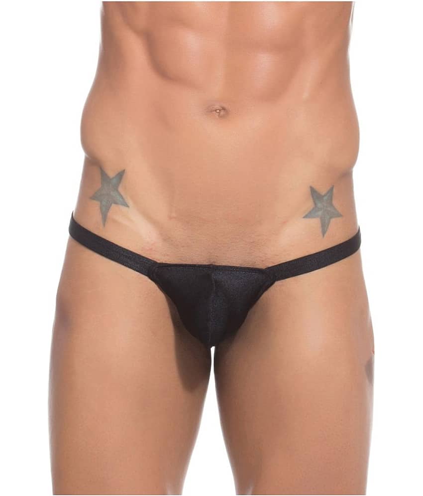 Bruchi Club Pack of 1 Lycra Thongs For Men's ( Black )