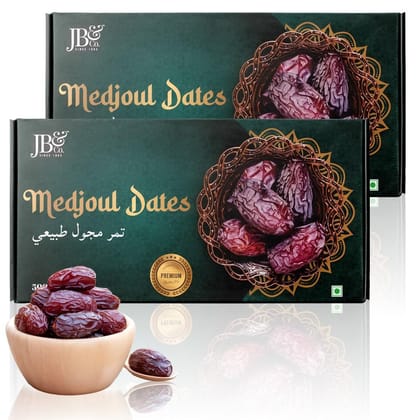 Jb&Co - Medjoul Dates - Khajoor | Imported From Uae | No Added Sugar Or Preservatives | Khajoor | Khajur | Medjool | Medjoul Dates Original |100% Natural | Super Saver Pack Of 1 Kg (2 X 500G)