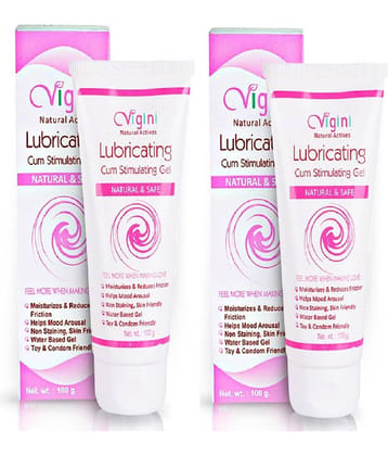 Vigini 100% Natural Actives Lubrication, Lubricating Gel Personal Lubricant Gel 200 g Pack of 2