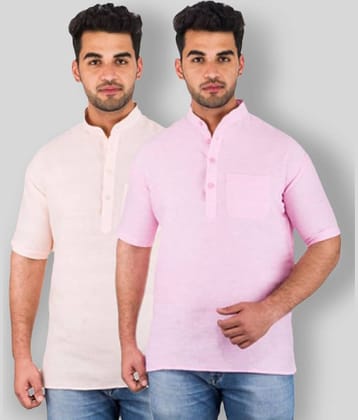 DESHBANDHU DBK - Multicolor Cotton Men's Regular Kurta ( Pack of 2 )
