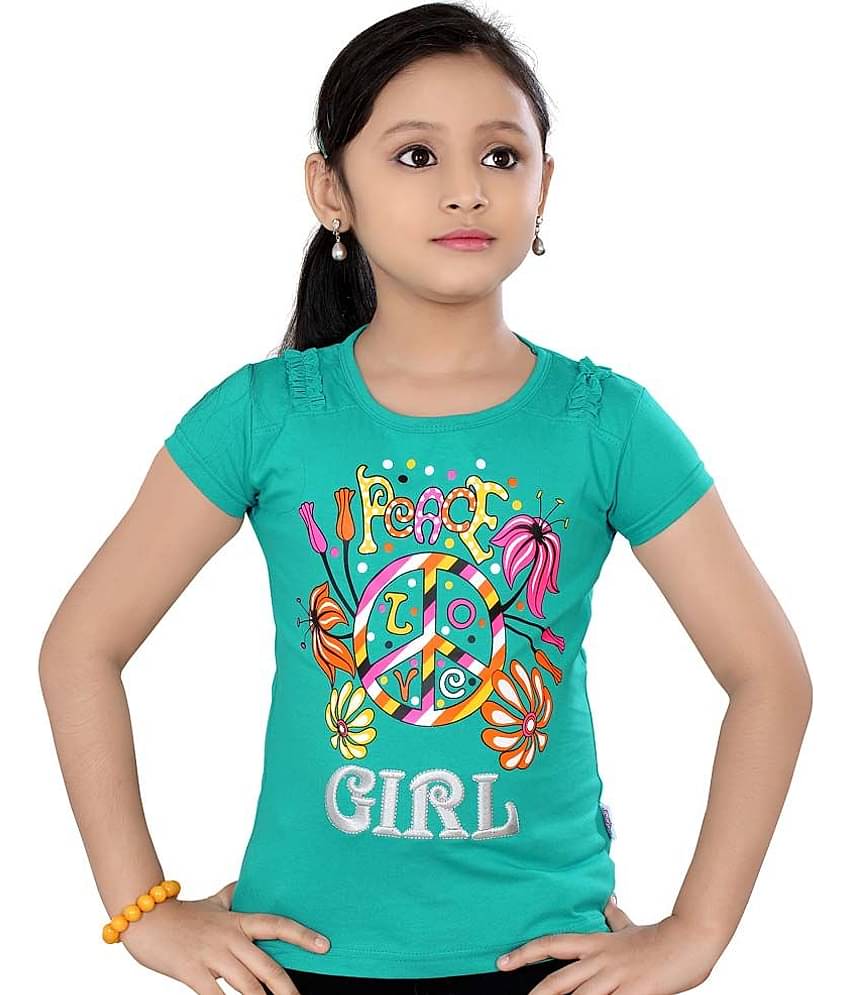 Sini Mini Pack of 1 Girls 100% Cotton Tops ( Blue )