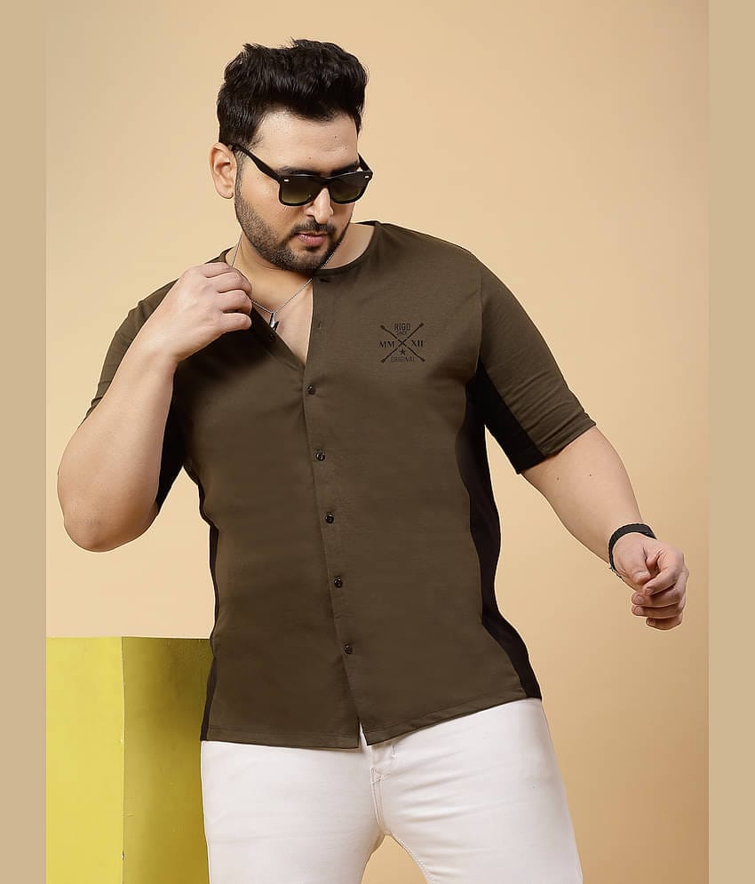 Rigo Cotton Slim Fit Printed Half Sleeves Men's T-Shirt - Green ( Pack of 1 )