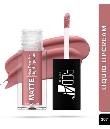 RED 4 Apricot Matte Long Lasting Liquid Lipstick ( Pack of 1 )