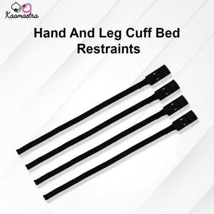 Kaamastra Black Nylon Fur Cuff Bed Bondage Restraint Kit
