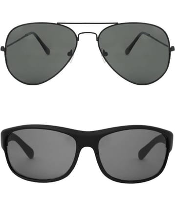 Kanny Devis - Black Pilot Sunglasses ( Pack of 2 )