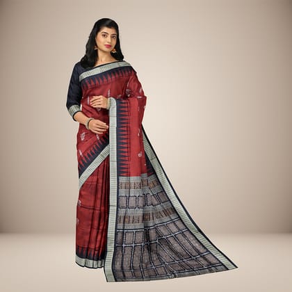 Elaborate Traditional Motif Bomkai Silk Saree