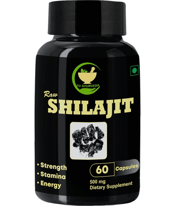 FIJ AYURVEDA Raw Shilajit Capsule for Men & Women - 500mg 60 Capsules