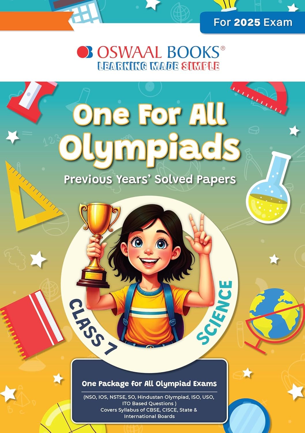 One For All Olympiads class 7 Science previous year solved papers for 2025 exams [Paperback] Oswaal Books And Learning Private limited