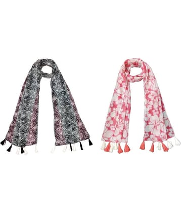 stolevilla Multi Printed Poly Cotton Yarn Stoles ( Pack of 2 )