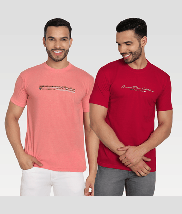 Zeffit Pack of 2 Cotton Blend Regular Fit Men's T-Shirt ( Multicolor )