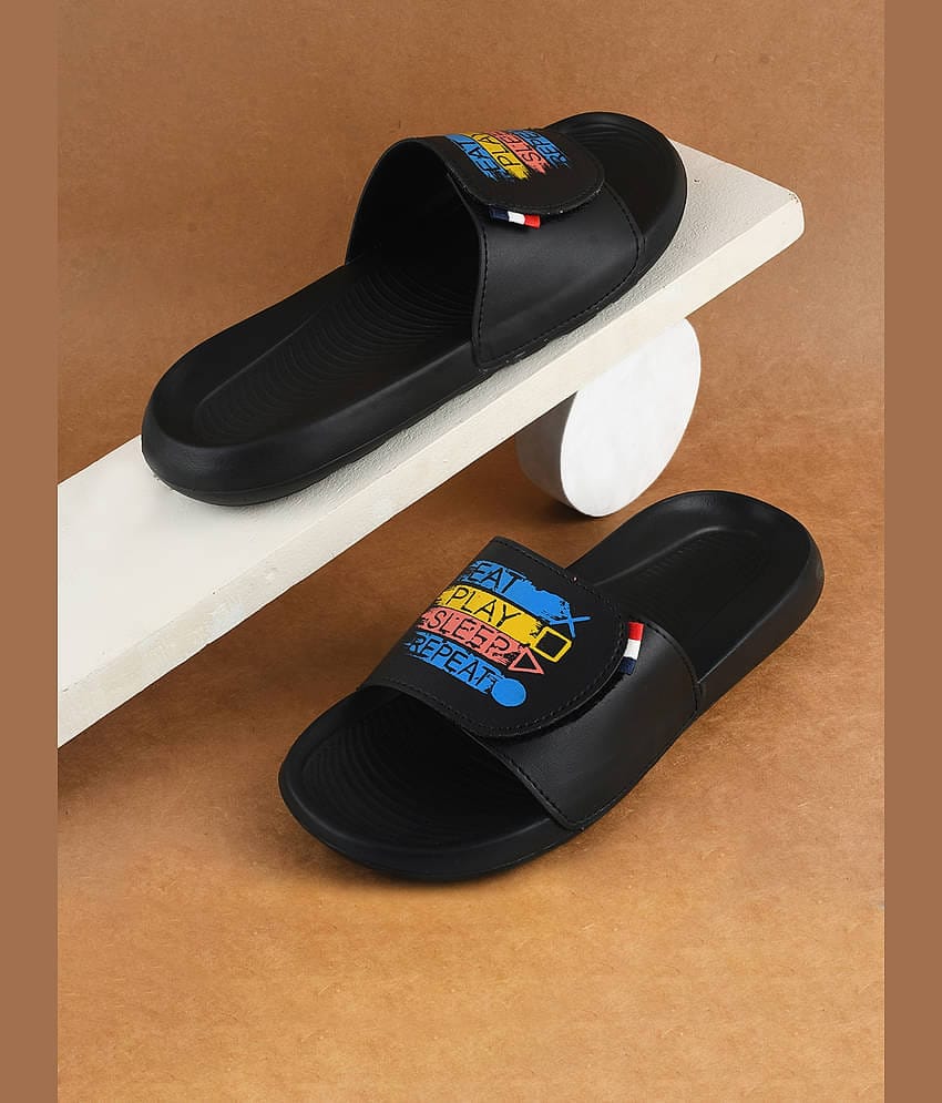 PERY PAO Black Men's Slide Flip Flop
