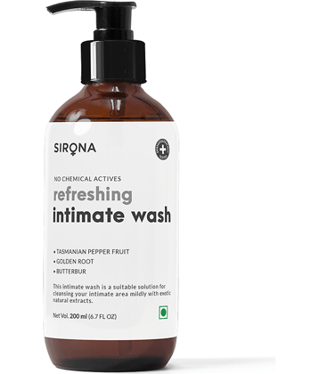 Sirona Natural Intimate Wash for Men and Women - 200 ml | with 5 Magical Herbs, Olive Oil, Tea Tree Oil & Jojoba Oil
