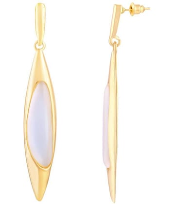Asmitta Stylish Marquise Shape With Crystal Gold Plated Dangle Earring For Women