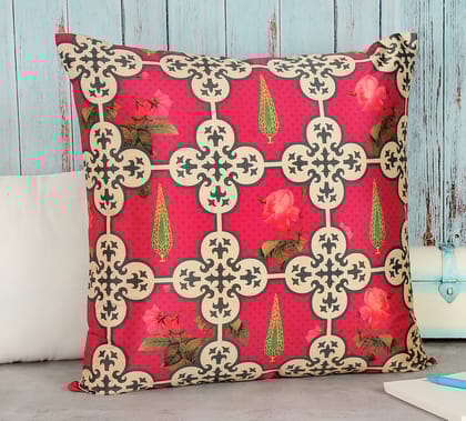 India Circus Clover'S Knotty Play - Blended Taf Silk Cushion Cover - 16 X 16 Inch