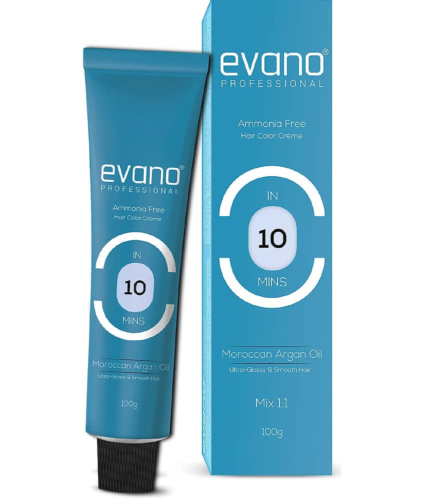 EVANO Professional Creme Hair Colour Black 100g, Ammonia Free Permanent Hair Color, 100% Grey Coverage in 10 Minutes