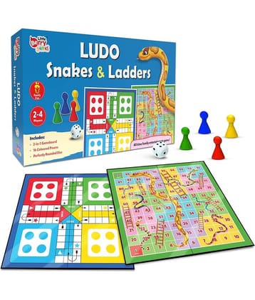 Little Berry Ludo and Snakes & Ladders Board Game Set for Kids - Multicolor