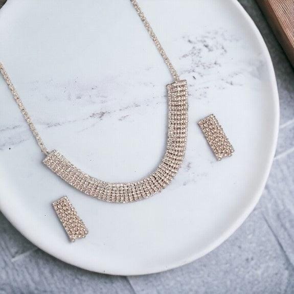 Off-White Rose-Gold Plated AD Studded Handcrafted Jewellery