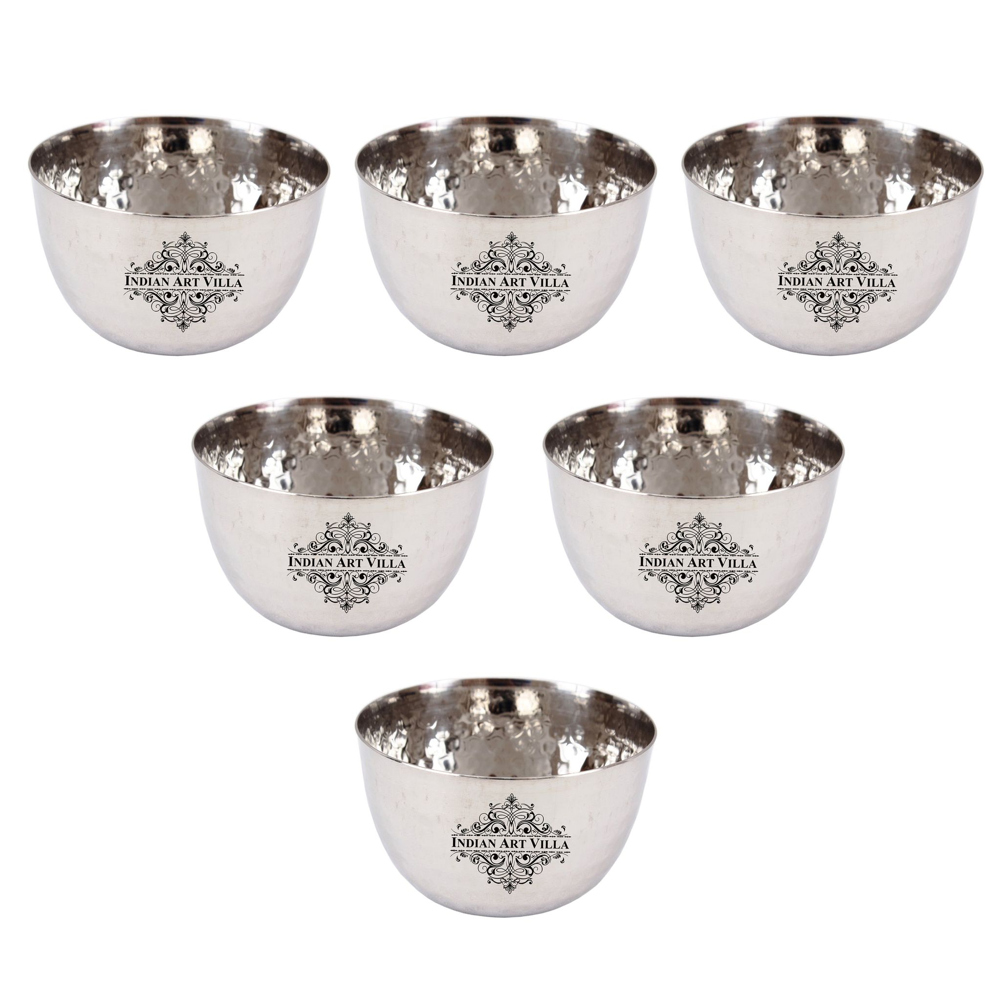 Steel Hammered Design Bowl 200 ML-200ml / 6