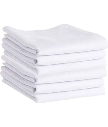 THRIFTKART White Cotton Men's Handkerchief ( Pack of 6 )