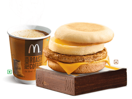 Egg & Sausage McMuffin with Beverage