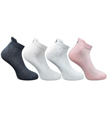 4_Pair Set Unisex Casual Cotton Printed Ankle Length Socks (Multicolor)-PID63477 4_Pair Set Unisex Casual Cotton Printed Ankle Length Socks (Multicolor)-PID63477