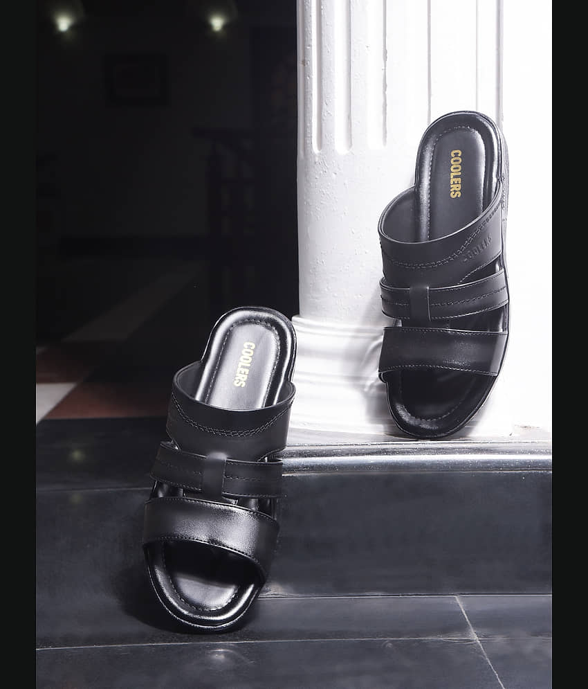 Liberty Black Men's Leather Slipper