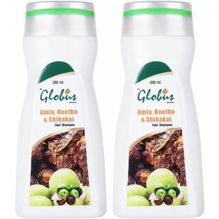 Globus Remedies Amla Reetha Shikakai Shampoo - 200ml, Set of 2