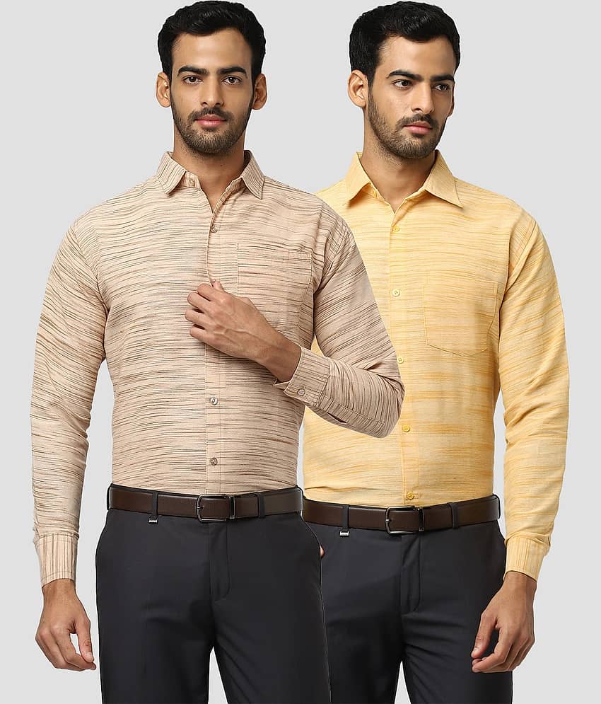 DESHBANDHU DBK - Multicolor Cotton Regular Fit Men's Formal Shirt ( Pack of 2 )