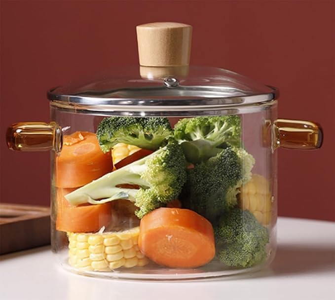 Square Glass Casserole With Lid,1200 ML Glass Bowl for Cooking, Baking, Serving, Mixing and Storing, Microwave & Oven Safe - Ideal for Kitchen, Dining Set 1