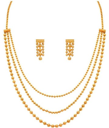 JFL - Jewellery For Less Copper Golden Traditional Gold Plated Necklaces Set