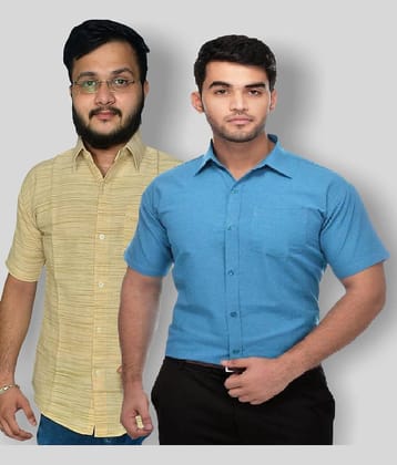 DESHBANDHU DBK - Multicolor Cotton Regular Fit Men's Formal Shirt (Pack of 2)