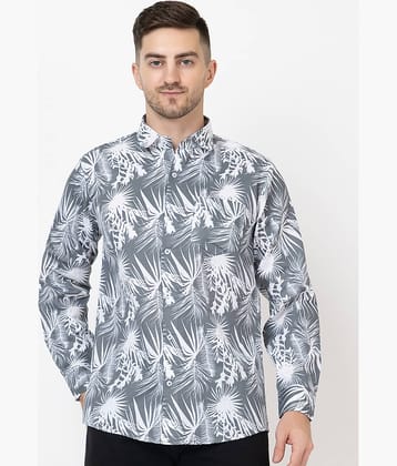FREKMAN 100% Cotton Regular Fit Printed Full Sleeves Men's Casual Shirt - Grey ( Pack of 1 )