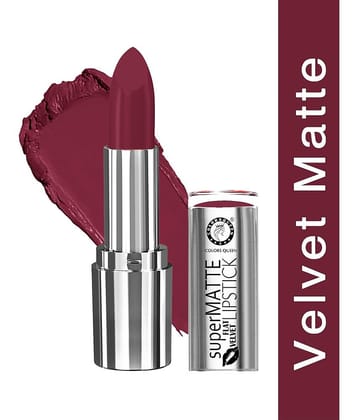 Colors Queen Super Matte Lipstick Highly Pigmented Creamy Matte Lipstick Bio Rose (Shade - 08)