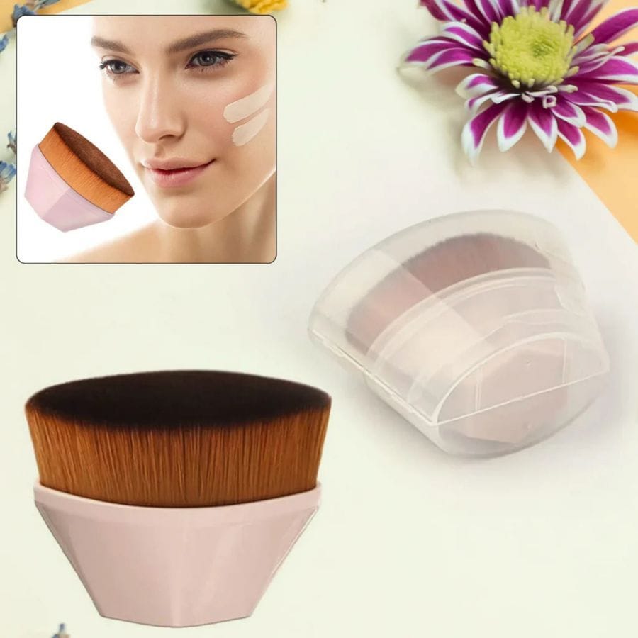 Flawless Foundation Makeup Brush with Hexagon Handle & Protective Case