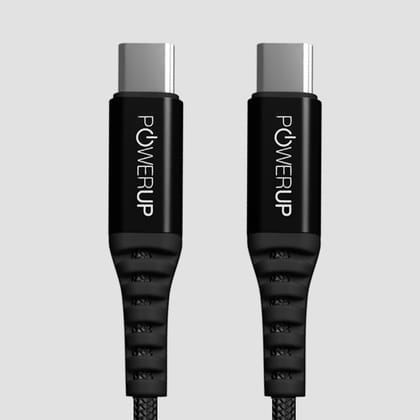 POWERUP 240W Type C to Type C Cable 1.5 Mtr / 150 cm - Black