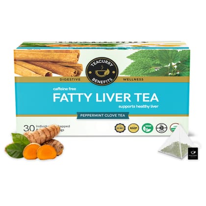 TEACURRY Fatty Liver Tea(1 Month Pack, 30 Tea Bags) - To help quit Alcohol and clean Liver - Liver Detox