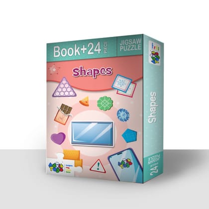 Advit Toys Shapes Jigsaw Puzzle - 24 Piece +16 Pages Educational Book