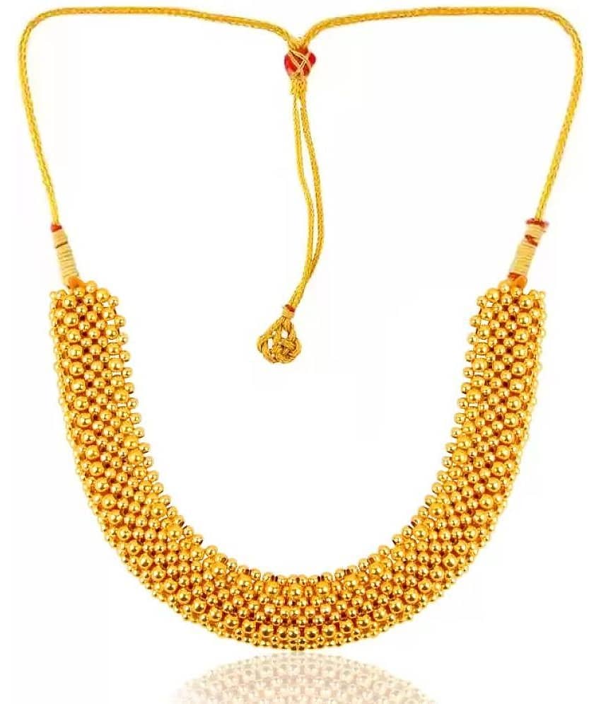 HEER COLLECTION - Golden Alloy Necklace ( Pack of 1 )